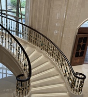 Escalier en colimaçon massif et extravagant de style européen, marbre de luxe haut de gamme, pierre naturelle pour villas et appartements