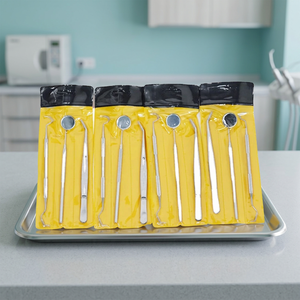 Ensemble d'instruments dentaires électriques professionnels, miroir argenté, sonde, pinces avec poignée ergonomique pour examen et traitement buccal - Product Image 6