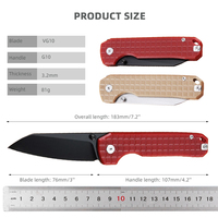Couteau pliant de poche EDC à lame VG10, manche G10, couteau de chasse, couteau de camping, couteau tactique d'extérieur, autodéfense
