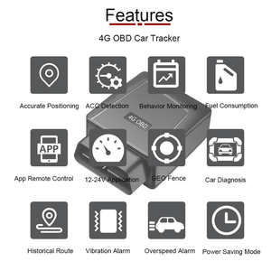 4G OBD <span class=keywords><strong>GPS</strong></span> <span class=keywords><strong>Tracker</strong></span> für Auto Bus LKW Van Tracking Gerät OBD Remote Motor ACC Erkennung Geo Zaun Anti-Diebstahl Auto Alarme Fahrzeug - Product Image 2