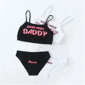 Ensemble deux pièces nouvelle mode VENEZ ICI DADDY lettre imprimé débardeur Sexy sans manches été Harajuku Kawaii recadrée Feminino Bikini