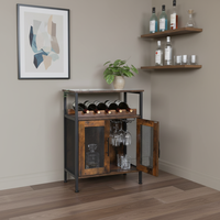 Meuble bar à vin style ferme avec porte en maille, meuble à liqueurs rustique avec porte en maille, mini-bar industriel pour usage domestique