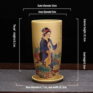 Mini pot <span class=keywords><strong>en</strong></span> argile violette Yixing peint à la main, pot de bonsaï de bureau pour plantes succulentes, idéal pour les plantes d'intérieur <span class=keywords><strong>en</strong></span> forme de souche ancienne - Product Image 6