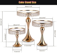Ensemble de supports à gâteaux de 25cm, plateau à gâteaux en cristal pour la cérémonie de remise de diplômes d'anniversaire de mariage