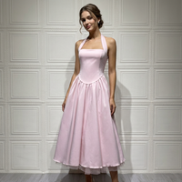 Robe d'été chic et élégante pour femme, style bustier, sans manches, coupe trapèze, ajustée, sexy, avec laçage, idéale pour les soirées et les fêtes