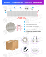 Telón de Fondo para Escenario, Pantalla LED Flexible de Rejilla, WS2818 DC12V RGB, Cortina de Luces con Controlador DMX, Luces Puntuales IP67 PC