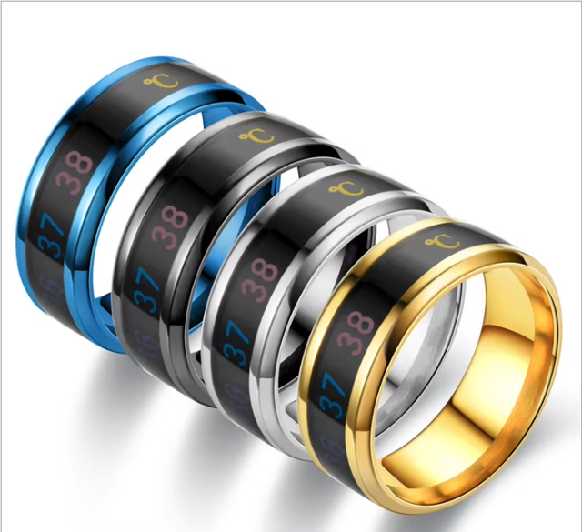 Customized Temperature Measuring Titanium Steel Ring Intelligent Sensor Body Temperature Stainless Steel Smart Rings 2022