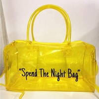 Sac de sport léger personnalisé pour femme PVC transparent imperméable à l'eau lettre à la mode multifonction fermeture éclair bagage à main accessoire de voyage