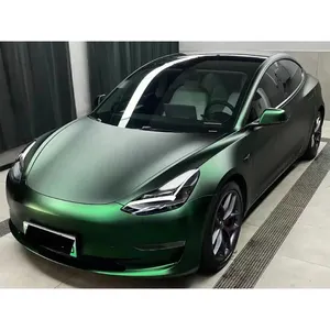 PET Backing Poison Green Scratch Protection Stain Matte PVC Car Wrap Vinyl Green Car Wrapping Sticker 1.52*17m