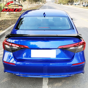 เหมาะสำหรับ Honda Civic รุ่นที่ 11 ซีดาน 4 ประตู ปี 2022-2026 สปอยเลอร์หลังทรง IKON สีดำเงา - Product Image 2
