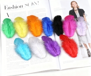 Decoraciones de Atrapasueños de 5-9 cm, Manualidades para Bodas con Plumas de Gallina Teñidas, Adornos de Plumas para Disfraces de Carnaval, Decoración para Fiestas - Product Image 2