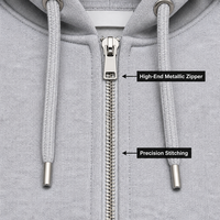 Ensemble survêtement streetwear oversize en molleton épais 500 GSM avec sweat à capuche zippé et pantalon de jogging, personnalisable avec logo, vente en gros OEM ODM