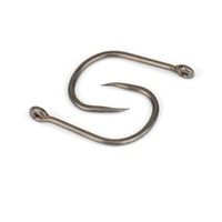 Hameçons sans ardillon en acier inoxydable à haute teneur en carbone avec revêtement PTFE Hirisi 8002, accessoires de pêche, 50 pièces par paquet