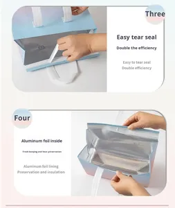 Food Delivery Thermal Insulated Non-Woven Cooler Bag with Solar Panel Zipper Closure Waterproof & Portable - Product Image 2