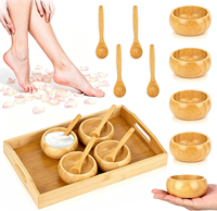 Nampan Pedikur Bambu, Nampan Kayu untuk Spa Kaki, Nampan Kayu untuk Spa Kaki bagi Teknisi Kuku dan Ahli Kecantikan