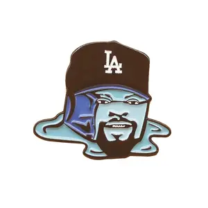 Popülerlik LA dodopins Metal emaye şapka Pin kap mıknatıs pimleri ile kauçuk özel Logo 3D spor demir popüler Opp torba mavi