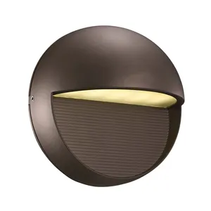 Neue Outdoor Bulkhead Shell Kreisform Semi-Recessed Modern Decor Wasserdichte Garten LED Runde Outdoor Wand leuchte