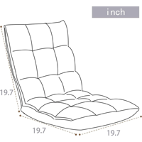 Chaise d'intérieur ajustable à 5 positions avec support dorsal Chaise de jeu rembourrée et pliante Chaise longue pour adultes Jeux vidéo