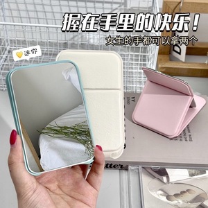 Portable Foldable Makeup Mirror <b>Mini</b> Travel <b>Desk</b> Mirror With High Clarity Surface For Students And Dorm Use - Product Image 4
