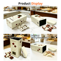 Boîte en métal pour chocolat Lucky Tin avec fenêtre, logo personnalisé, OEM, emballage cadeau pour biscuits, vente en gros, qualité alimentaire, en vrac, marque privée