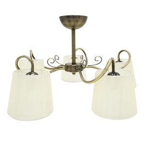 Lampe en cuir 5xe14, dimensions 37x65x65 cm, idéale pour l'éclairage décoratif et l'ambiance des espaces. - Product Image 1