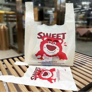 Bolsa de Plástico HDPE Tipo Camiseta para Compras, con Mensaje de Agradecimiento, para Ropa, Precio Competitivo, Gran Venta - Product Image 2