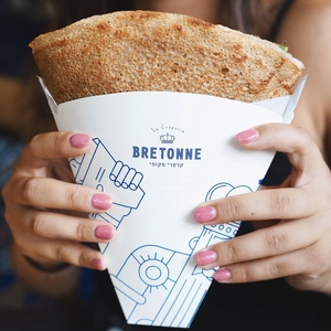 Tùy Chỉnh Thương Hiệu Logo Giấy Thực Phẩm Trứng Waffle Chủ Dùng Một Lần Giá Rẻ Waffle Ice Cream Cones Crepe Chủ - Product Image 3