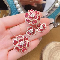 OEM ODM 925 Sterling Silver Natural Ruby Holiday Celebration Engagement Token Luxury Jewelry Wedding Anniversary Gift