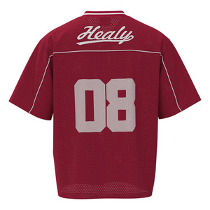 เสื้อฟุตบอล Healy Vintage คอวี ผ้าตาข่าย พิมพ์หมายเลข 08 ระบายอากาศ แห้งเร็ว 100% โพลีเอสเตอร์ แขนสั้น - Product Image 3