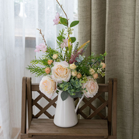 Décoration murale en lettres de nébuleuse de roses, fausse fleur, style européen, faite à la main, toucher naturel, pour mariage et Saint-Valentin