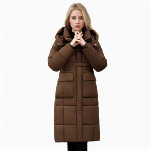 <span class=keywords><strong>Doudoune</strong></span> matelassée en duvet pour <span class=keywords><strong>femme</strong></span>, mi-longue, nouveau style 2024, longueur genou, épaisse, à capuche, tendance et élégante, chaude - Product Image 6