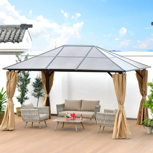 Le plus populaire <span class=keywords><strong>prix</strong></span> d'usine 3x4 gazebo <span class=keywords><strong>en</strong></span> verre de jardin 3x3 gazebo extérieur <span class=keywords><strong>en</strong></span> aluminium de luxe - Product Image 4