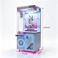 Machine à griffes personnalisable, difficulté réglable, construction en métal/acrylique/verre trempé, alimentation 110/220V, jeux d'arcade