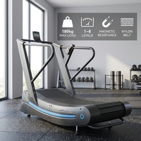 Tapis de marche commercial non motorisé en acier à gravité, charge maximale 180 kg, résistance magnétique à 8 niveaux, tapis de marche manuel