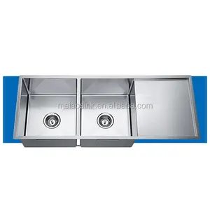 Modern Luxury Farm Style Multifunction 304 Stainless Steel Kitchen Sink Undermount Pvd Nano Double Bowl Drainboard Sink