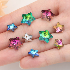 Pendentif étoile à facettes en acrylique irisé, scintillant, à cinq branches, pour la fabrication de bijoux <span class=keywords><strong>DIY</strong></span>, breloques pour boucles d'oreilles et bracelets, perles, accessoires de création. - Product Image 4