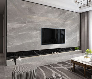 Mur de fond de télévision en pierre microcristalline pour salon de luxe, panneau mural moderne minimaliste en marbre de luxe - Product Image 4