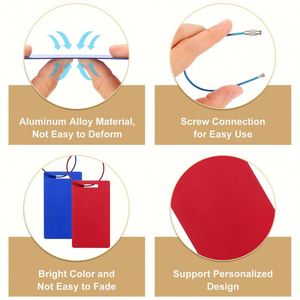 Etiqueta de Equipaje de Aleación de Aluminio con Grabado Láser Personalizado, con Anillo de Alambre, para Promoción Internacional - Product Image 5