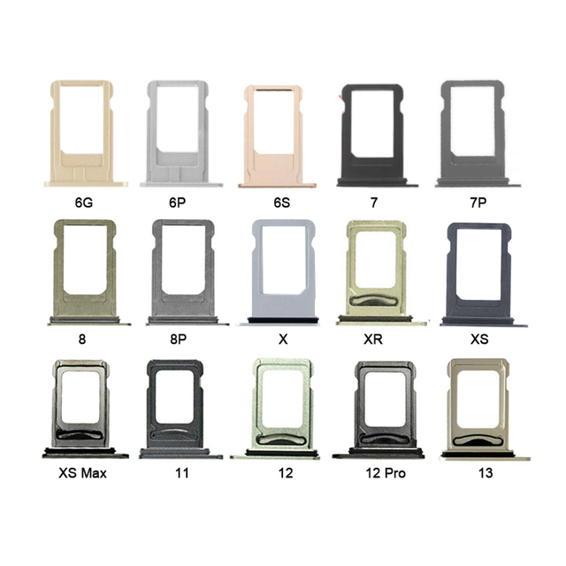 Dual Sim Card Reader Sim Card Tray Slot Holder for iPhone 5 6 6S Plus 7 8 X XR XS Max 11 12 Mini 13 Pro Max