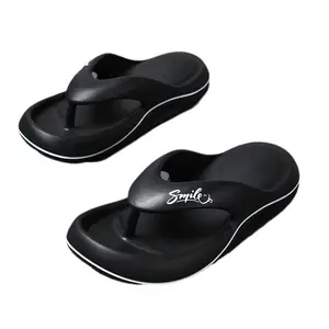 Disesuaikan Logo pria sandal Flip Flop EVA sol Non Slip musim panas pantai sandal jepit sandal untuk pria grosir