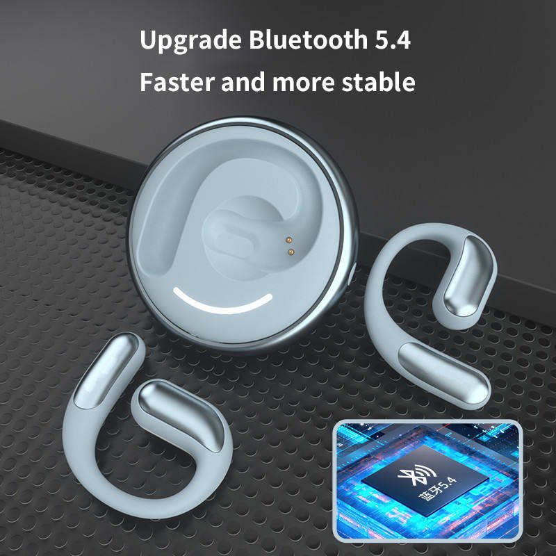 ORANGLES Touch Control Open-Ear Wireless Earbuds | Hi-Fi Stereo Sound, Stable Call Signal, Bluetooth, Ideal for Travel & Phone Calls - angled perspective - presenting advantages - Image 4 of 4 | fits any environment | Purchase Touch Control Open-Ear Wireless Earbuds | Hi-Fi Stereo Sound, Stable Call Signal, Bluetooth, Ideal for Travel & Phone Calls Michigan | Free Shipping ORANGLES