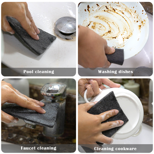 مقشر لغسيل الأطباق شديد التحمل من الورق المقوى وسادة تنظيف للمطبخ وسادة تنظيف دائمة للشحوم غير قابلة للخدش وسادة تنظيف تجوب سوداء - Product Image 6