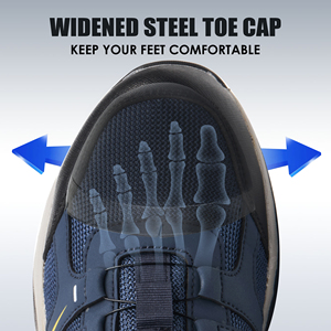 Zapatos de Seguridad Industriales Unisex de Alta Calidad con Puntera de Acero, para Senderismo, Trabajo, Deportes, con Cordones Rápidos, Suela de Goma <span class=keywords><strong>MD</strong></span>, para Invierno - Product Image 3