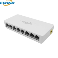 Switch Ethernet No Administrado de 8 Puertos y 100 Mbps para Cámaras CCTV, Capacidad de 1.6 Gbps, Compacto, Plug and Play, Mini de Escritorio