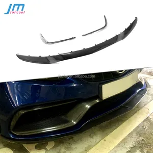 Bumper Depan Serat Karbon Kelas C, Sekop Spoiler Bibir Sedang untuk Mercedes Benz W205 C205 C63 AMG 2015-2020