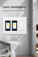 Interruptor Inteligente Lanbon L9 con WiFi, Estándar Estadounidense, Pantalla LCD, Panel de Vidrio Templado, Icono de Botón Personalizable, Compatible con Smart Living y Tuya Smart Life