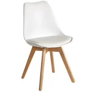 HANYEE Free Sample Modern Home Furniture Design Plastic New Wood Style Gross Tulip Wooden Legs Chair Wholesale Cheap Dining Room