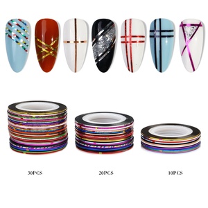 Pegatinas de <span class=keywords><strong>uñas</strong></span> de hilo dorado de 0,7mm al por mayor, pegatinas de Línea Plateada, cintas adhesivas rosas pintadas para decoración de <span class=keywords><strong>uñas</strong></span> - Product Image 2