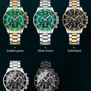 Montre à quartz multifonctionnelle pour homme, style business, série plongeur, acier inoxydable, luminescence nocturne, montre-bracelet décontractée et élégante - Product Image 3