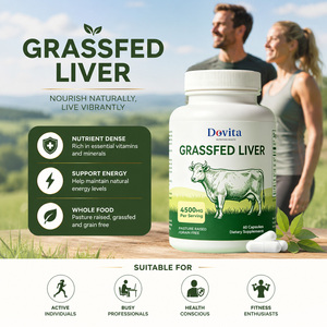 Cápsulas de Hígado de Res Deshidratado de Animales Alimentados con Pasto, Marca Privada OEM, con Folato Natural, Vitamina, Refuerzo Inmunológico, Sin Gluten, para la Digestión - Product Image 3